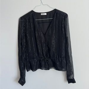 Anine Bing silk pinstripe blouse